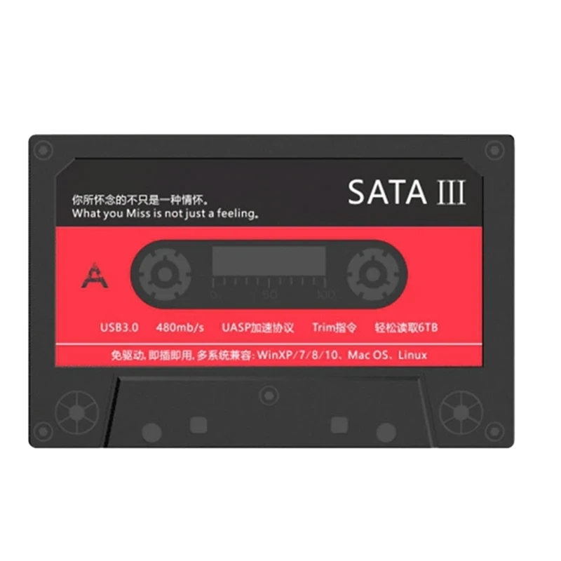 2.5'' HDD Enclosure SATA to USB3.0 External Hard Drive Case 5GbpsType-C HDD Case Hard Disk Box With DIY Sticker PC Accessories