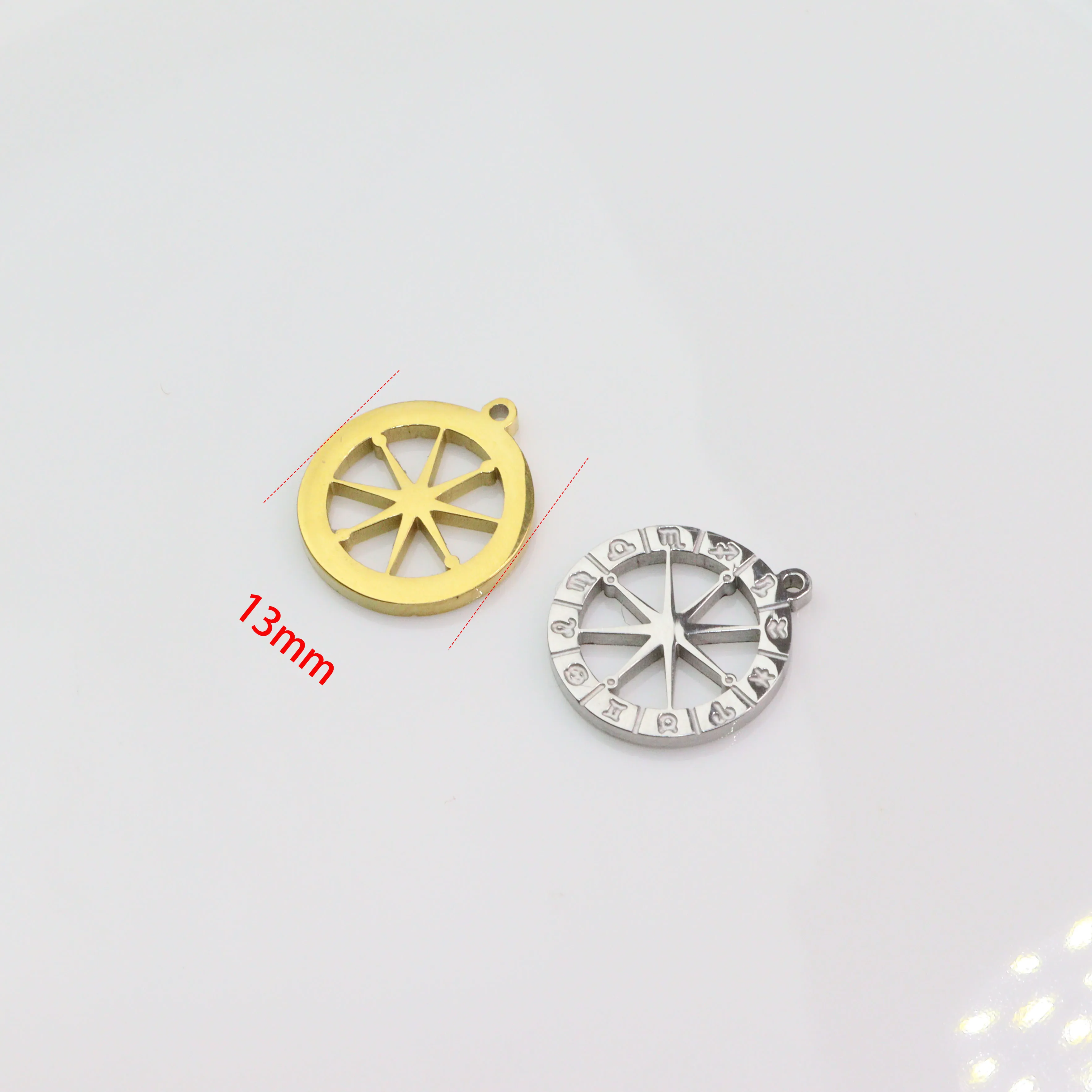 5pcs Stainless Steel Beautiful Compass Charms Pendant DIY Handcraft Waterproof Women's Fashion Jewelry Accessory