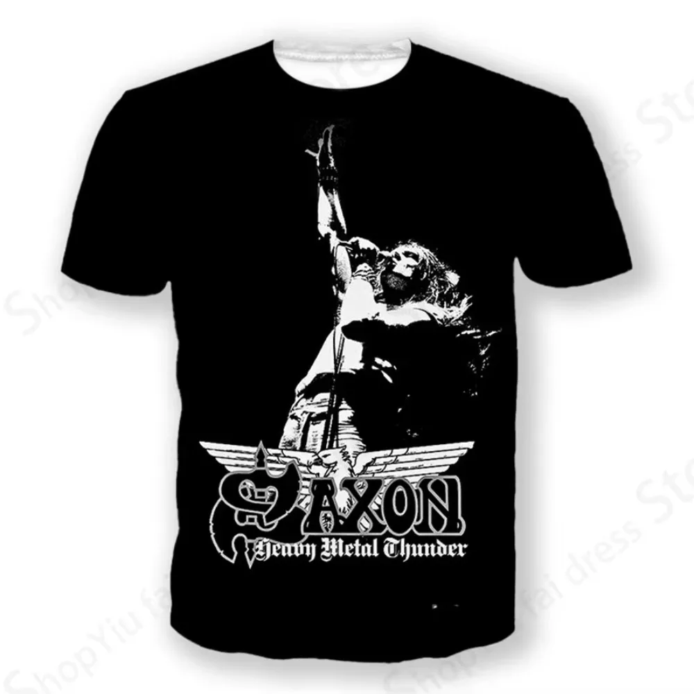 Saxon Hip-hop Heavy Metal Punk Rock Band 3D Print Graphic Sweatshirt Men, Loose Fit, Quick-dry Breathable, Street Casual Fashion