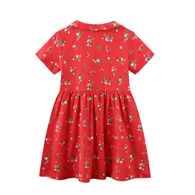 Little maven Baby Girls Dress 2024 Cartoon Flowers Children\'s Clothing Casual Clothes Cotton for Kids 2-7 years