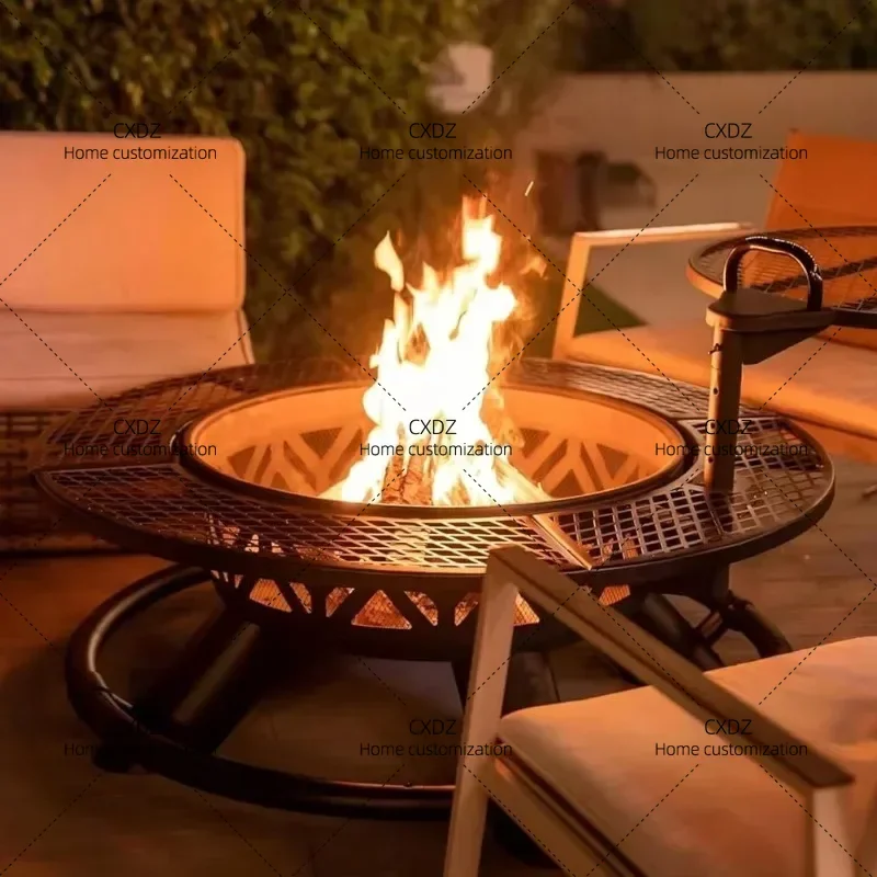 XX Factory Direct Sales Multifunctional Fire Pit Cooking Dry Firewood Anticorrosive Wood Burning Fire Pit With Fire Poker