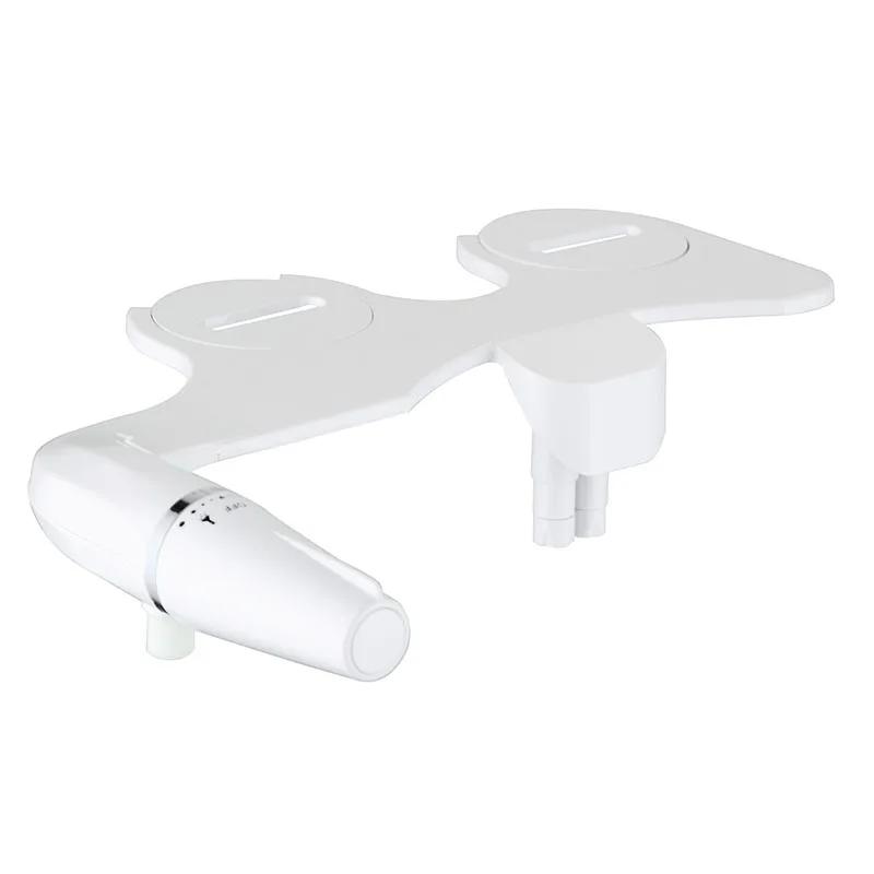 Dual Nozzles Bidet Sprayer Ultra-Slim Feminine Hygiene Bidet Attachments Adjustable Water Pressure Non Electric Bidet For Toilet