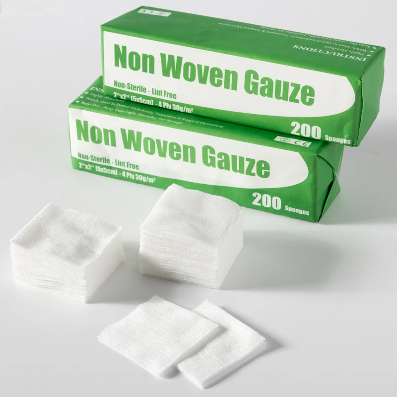 Non Woven Gauze Disposable Sponge Lint Free Dentristry Swabs Folded 2\