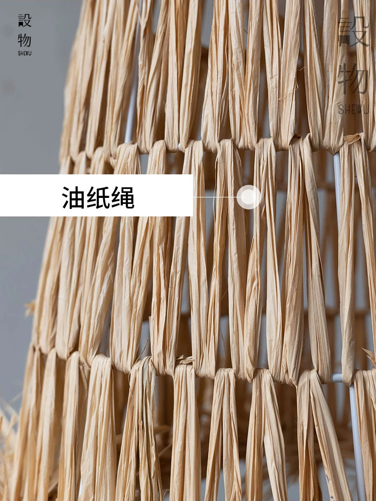 Wabi Sabi Style Handmade Woven Chandelier Japanese Retro Style Homestay Restaurant Living Room Decoration Rope Woven Chandelier