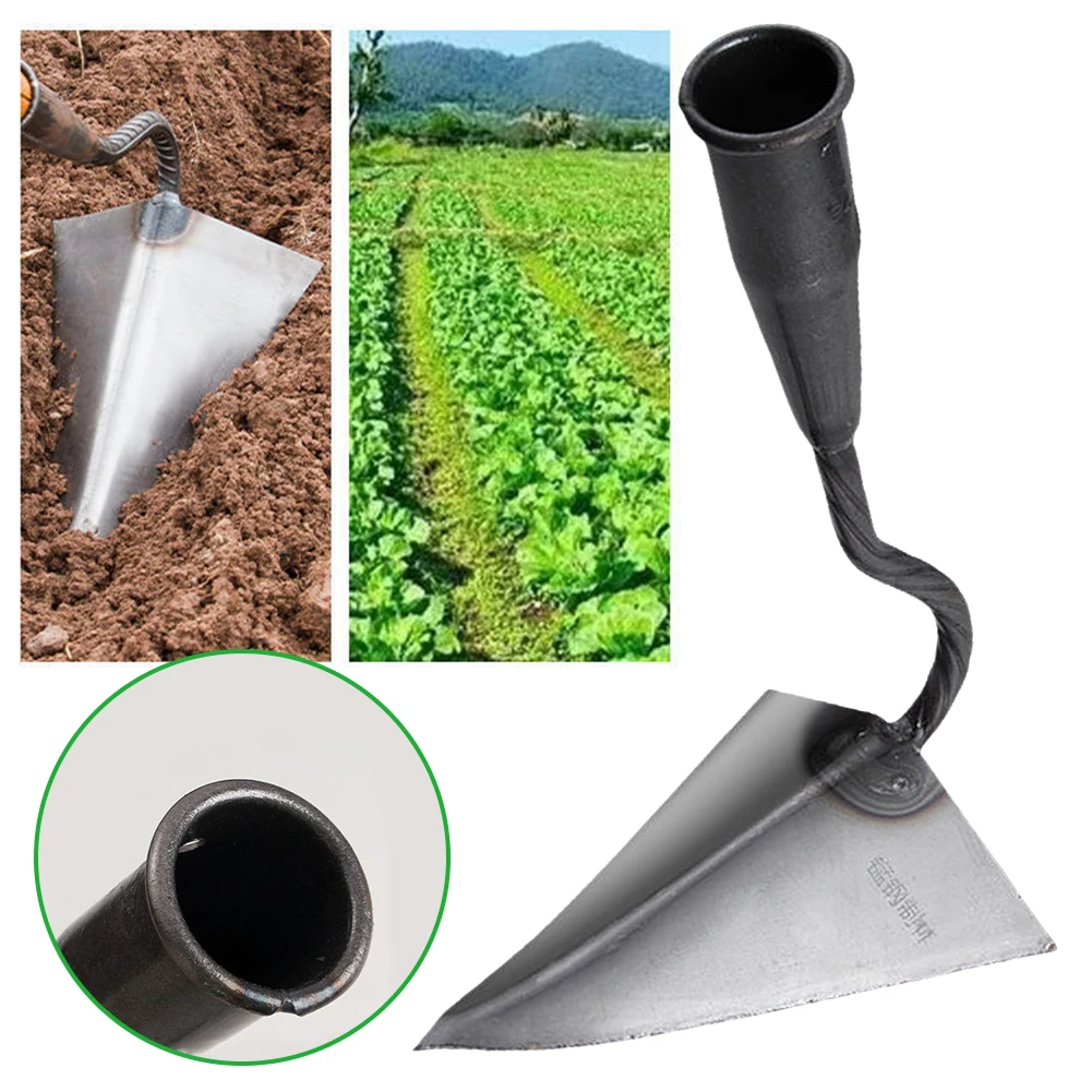 Furrow Hoe Triangle Plowing Hoe Agricultural Land Turning Loose Soil Hoe Hand Plow/Manual Plough Rake Hoe Garden Tools