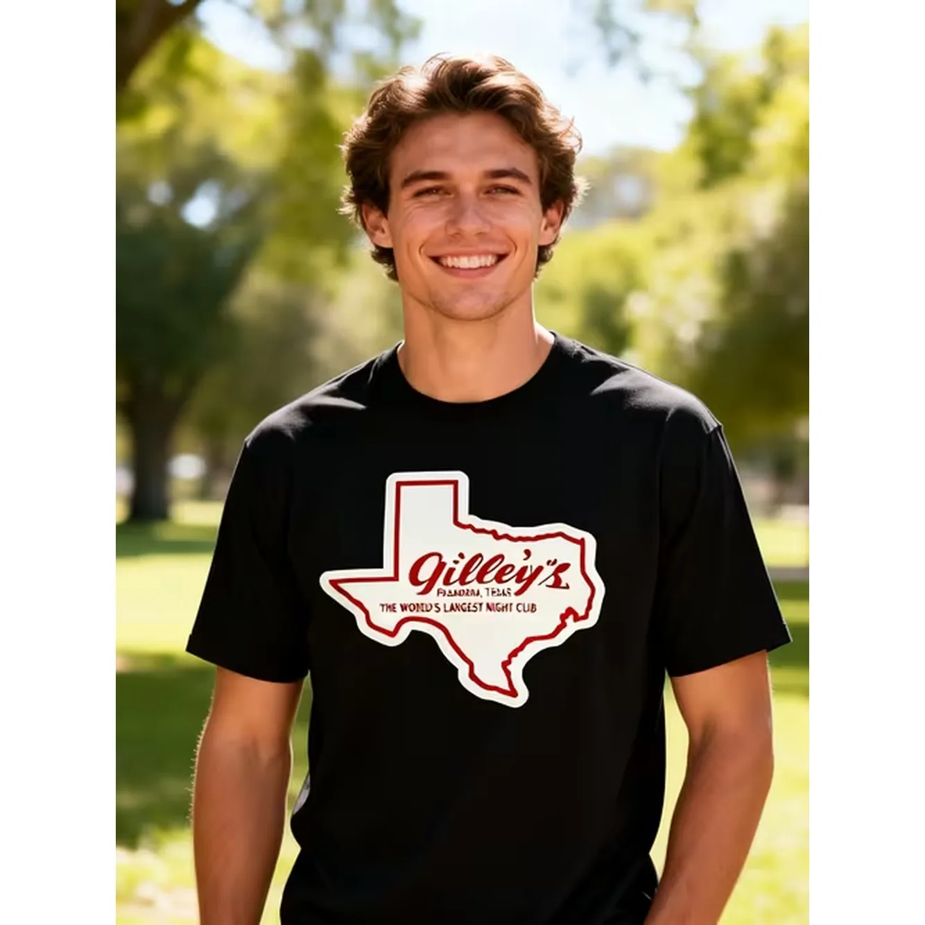 Gilleys Mens Texas Graphic T Shirt Black With Outline 100 Crew Neck Tee High Stretch Knit Fabric Casual Shirt Ideal Texas Gift For Men Comfortable Daily Wear Cultural Reference Shirt