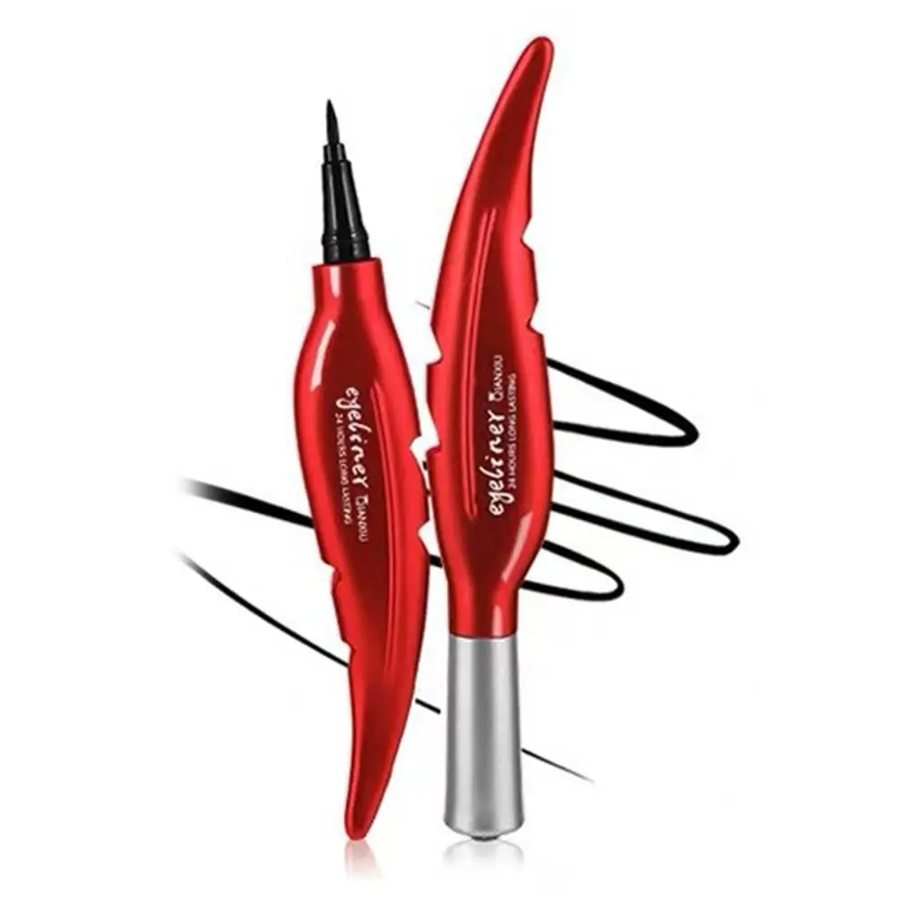 Kreativer schwarzer flüssiger Eyeliner-Stift, roter Stift, wasserdichter Eyeliner-Stift, schnell trocknend, schweißfest, Eyeliner-Stift, Make-up