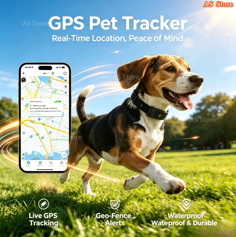 Collier GPS étanche pour animaux de compagnie, moniteur de localisation de chien en temps réel, collier de suivi en nylon réglable avec alarme par application pour toutes les races de chiens