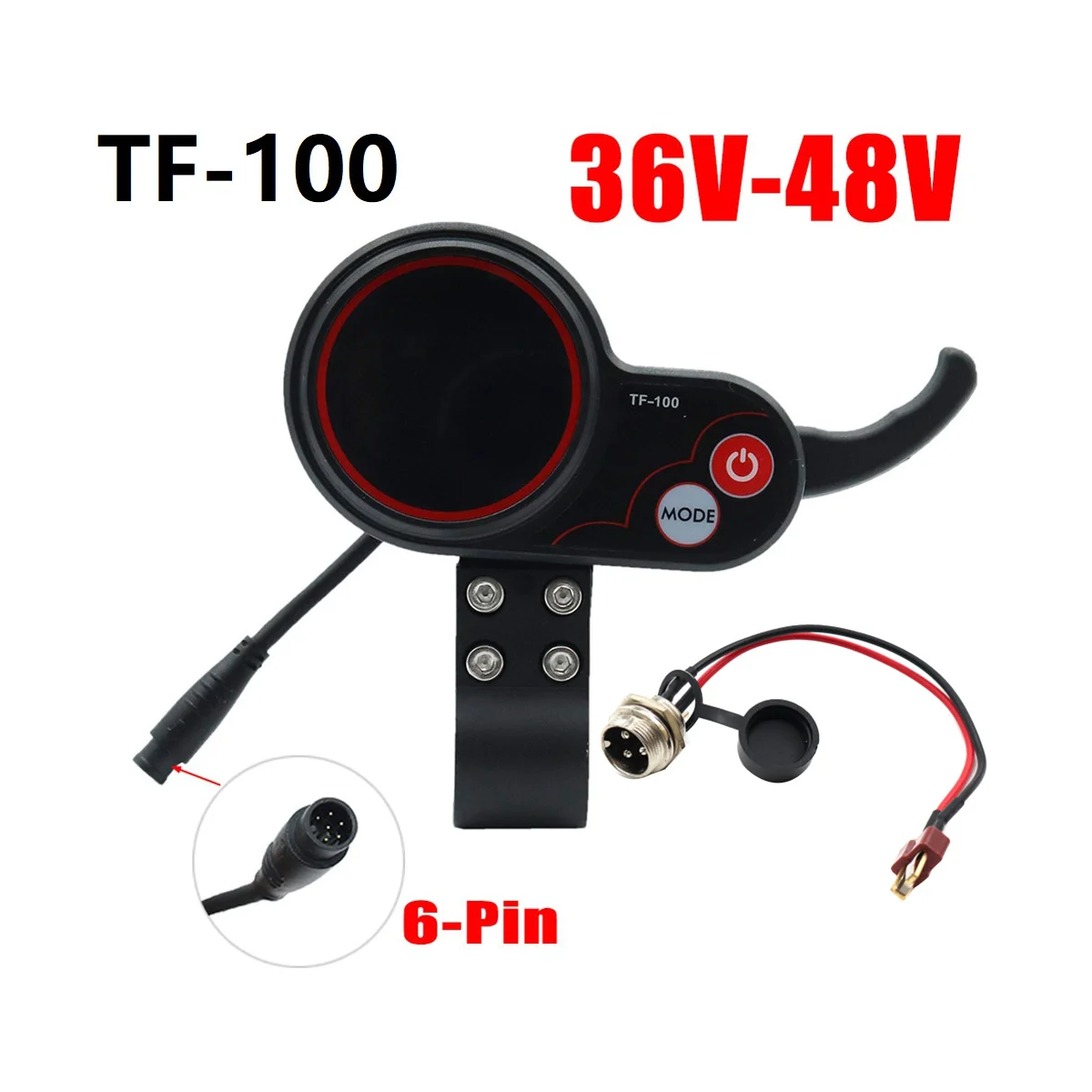 TF-100 Display Dashboard+T-Type Cable Scooter 6Pin Skateboard Speedometer for Kugoo M4 Electric Scooter Parts