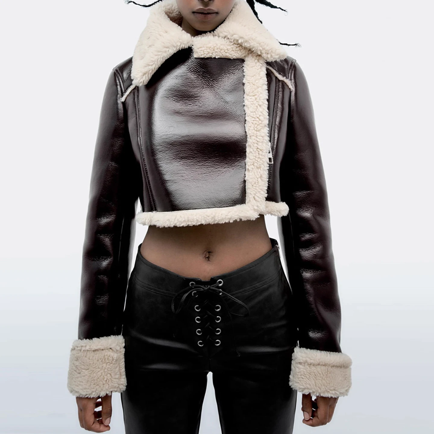 Z المرأة Faion ort Jaet 2025 ربيع طويل Sve متعدد الألوان ملابس خارجية الوقوف صالح السيدات سستة إغلاق معطف #2