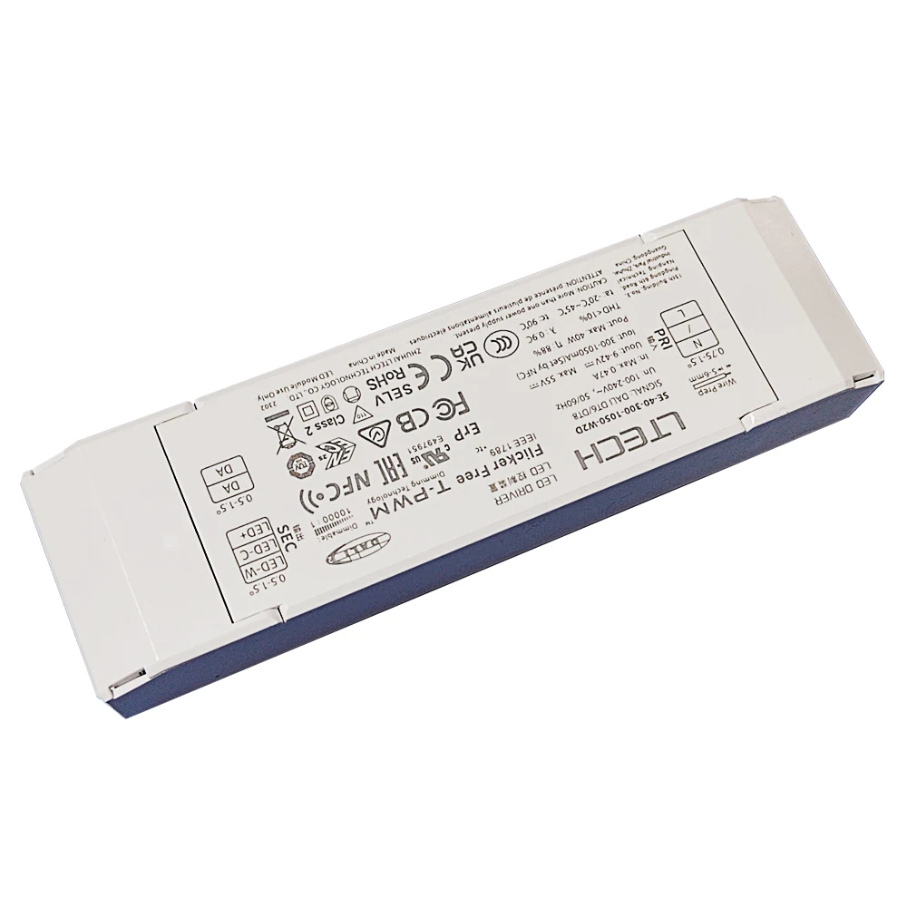 LTECH DALI CC Dimming Driver,100-240V Input 30W 40W 200-800mA 300-1050mA Output NFC DT6/DT8 Tunable White Constant Current