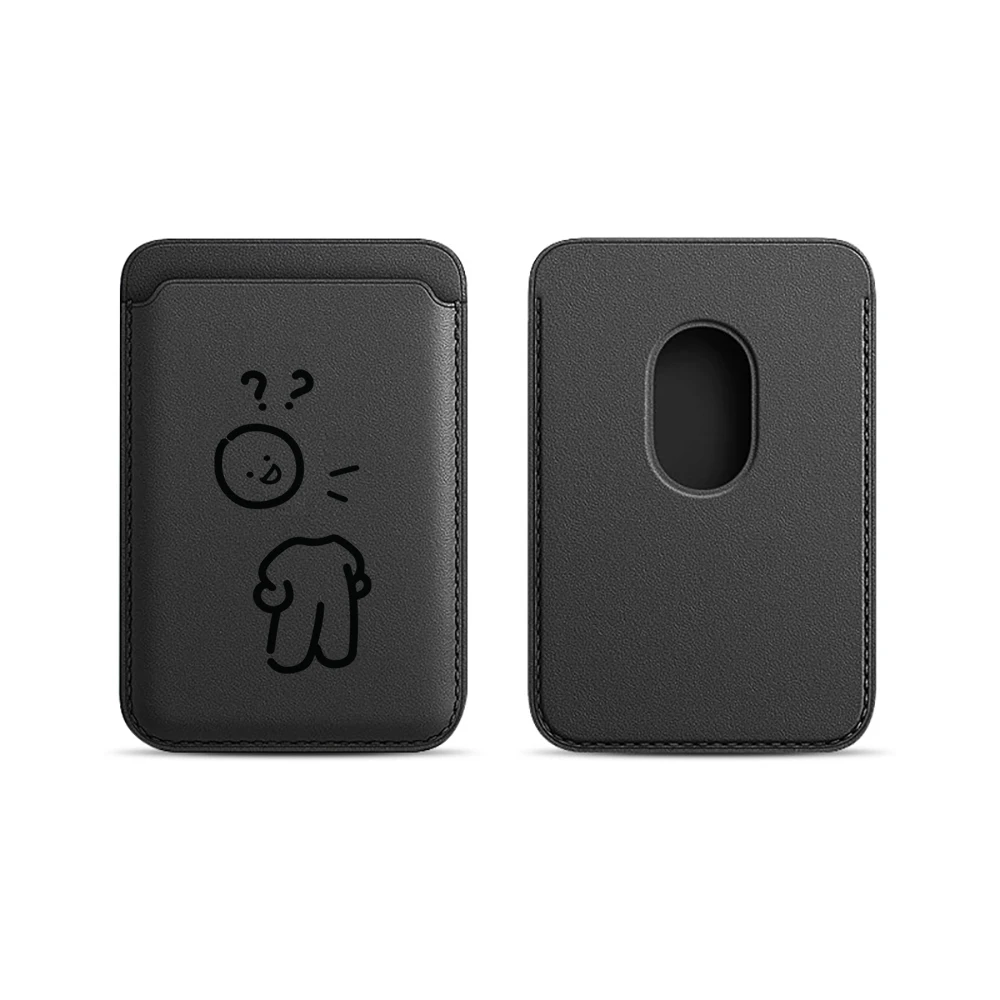 Minimalistische, stilvolle Leder-Kartenhülle für Magnetische Hüllen, geeignet für alle iPhone Magsafe-Kartenhüllen. – Detail 9