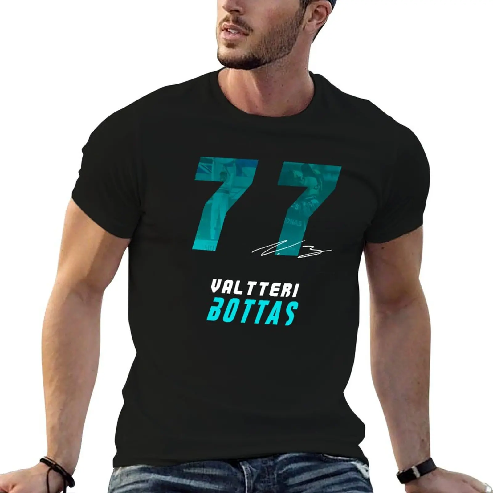 

Valtteri Bottas 77 T-Shirt man t shirts cotton mens graphic t shirts T-Shirt