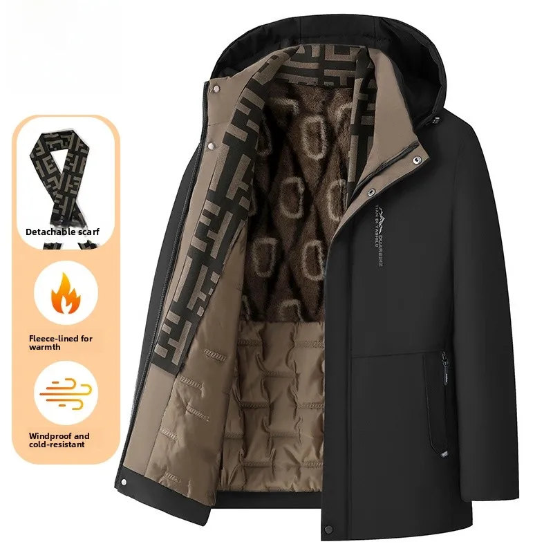 

Мужская утепленная хлопковая куртка Pierre Cardin: новая зимняя модель, ветрозащитная, морозостойкая, на флисовой подкладке, теплая, повседневная