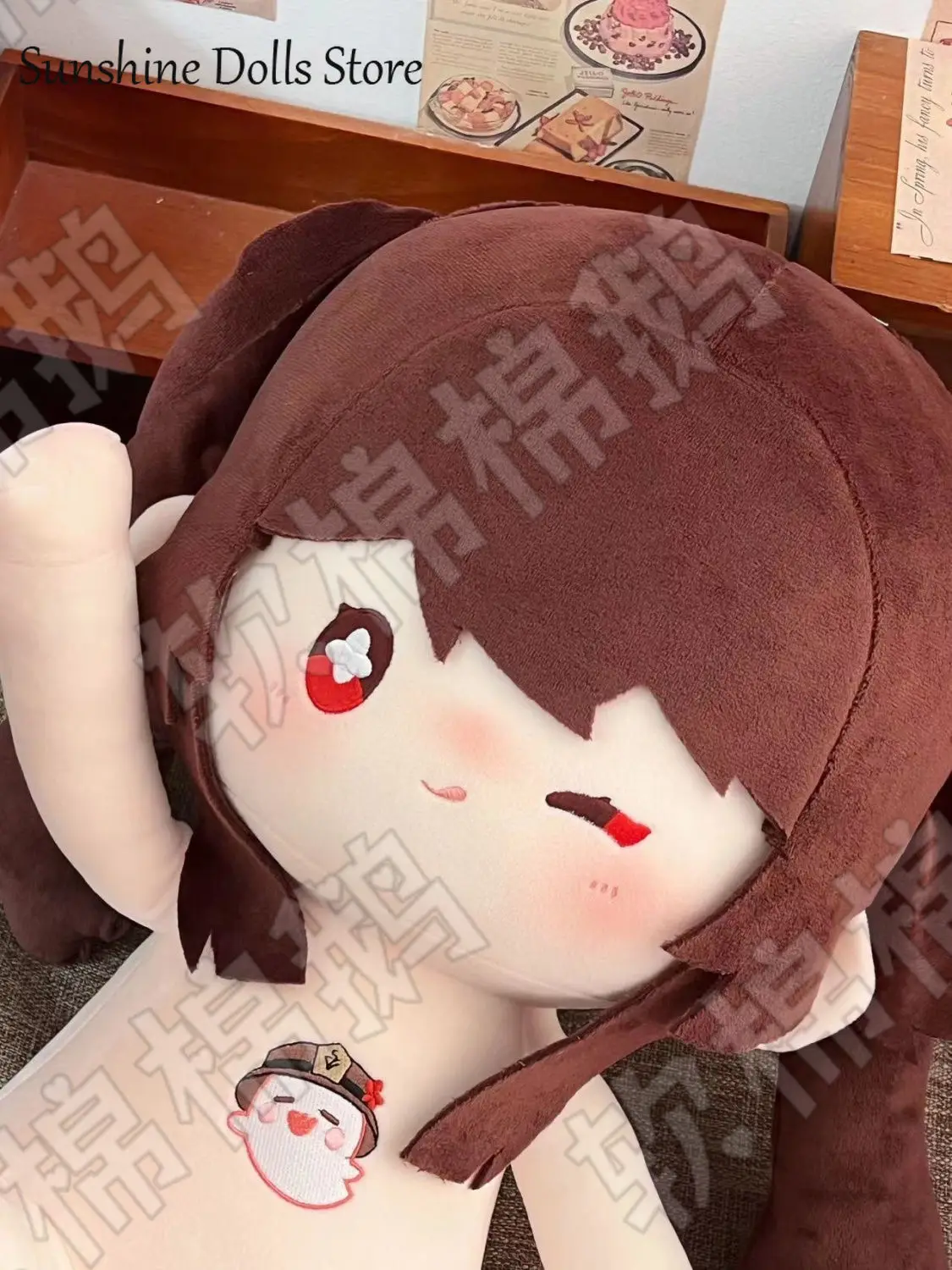 40CM Anime Rolle Hu Tao Genshin Auswirkungen Weiche Plüsch Puppe Körper Dress Up Stofftiere Sitzhaltung Figuren Kissen Weihnachten geschenk
