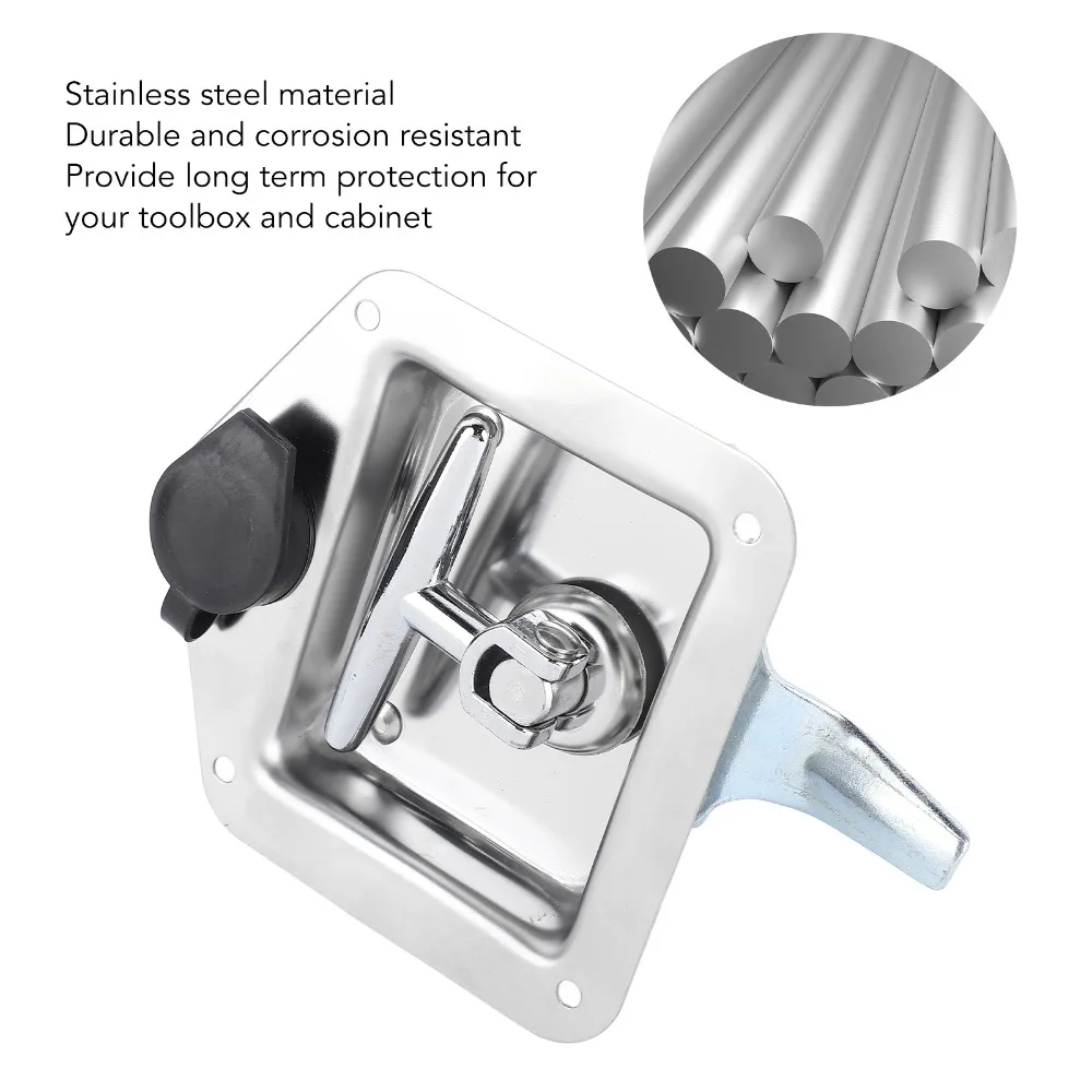 Secure Stainless Steel T Handle Lock With Keys Durable T Handle Latch Trailer Door Lock Boat