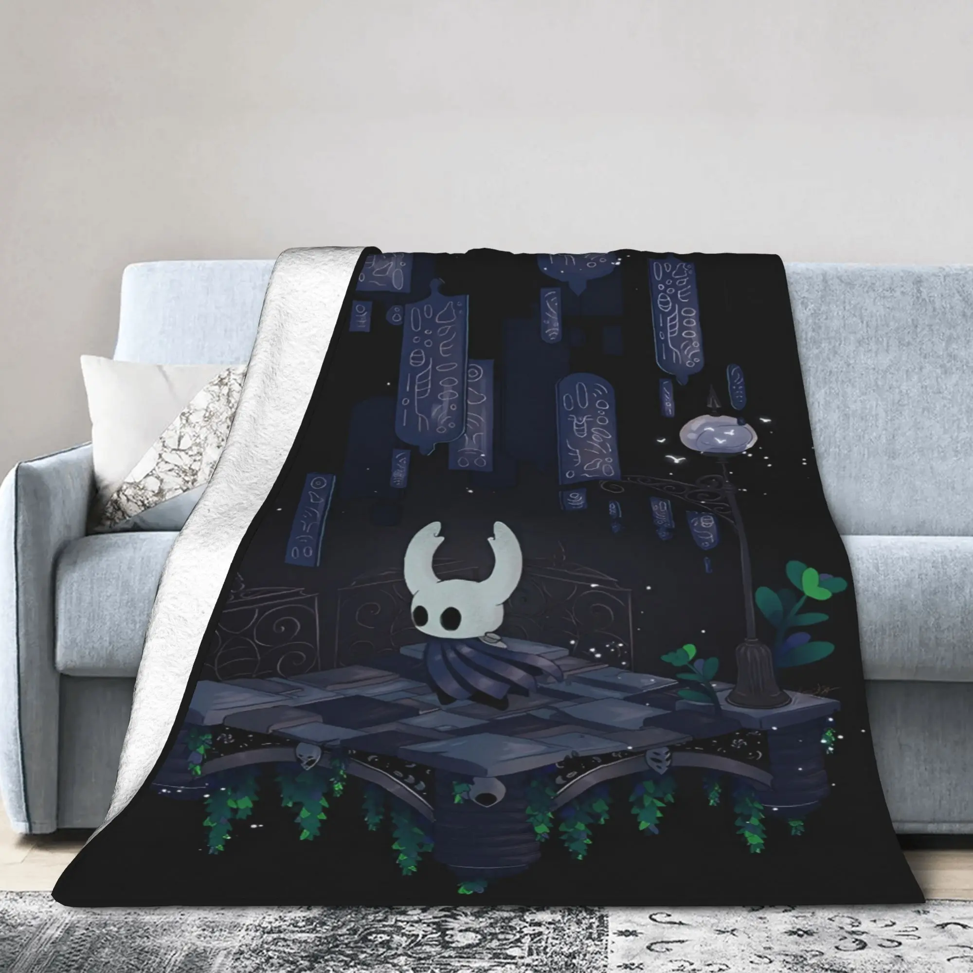 Hollow Knight Cartoon Game Blankets Travel Flannel Throw Blanket For Couch Chair Sofa Bed Warm Soft Quality Bedspread Gift