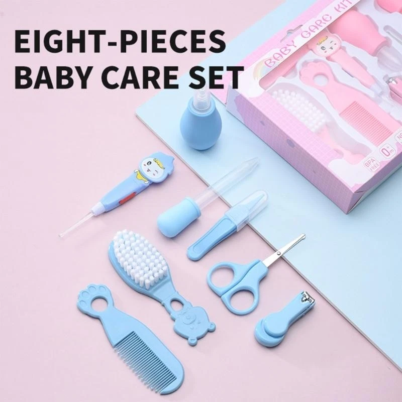 

J15U Set of 8pcs Baby Care Newborn Health Care Accessories Professional Nursing Tools Set Travel Essential Shower Gift