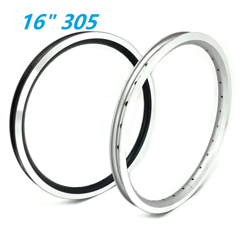 16 Inch 305 Folding Bike Rims Aluminum Alloy Double Wall Rim 20 24