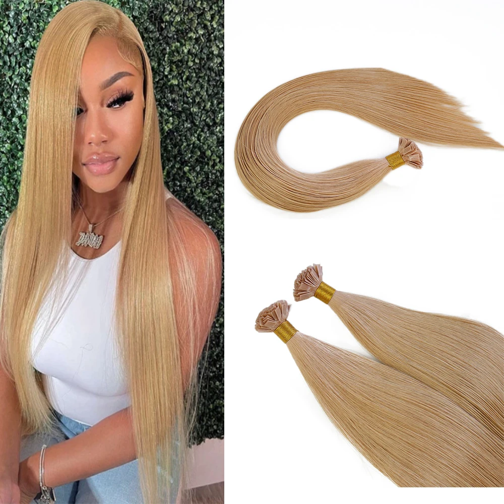 

Italian Pre-bonded Keratin Flat Tip Human Hair Extensions 1g Per Strand Brazilian Virgin hair Color 27 100g