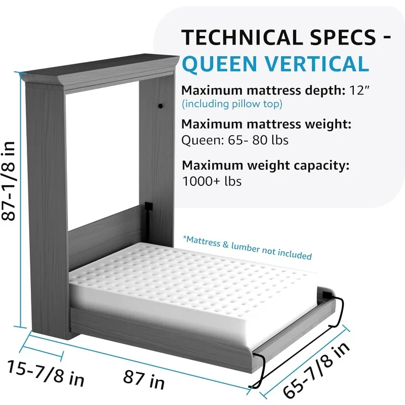 Kit de cama Murphy Queen Size Deluxe, vertical