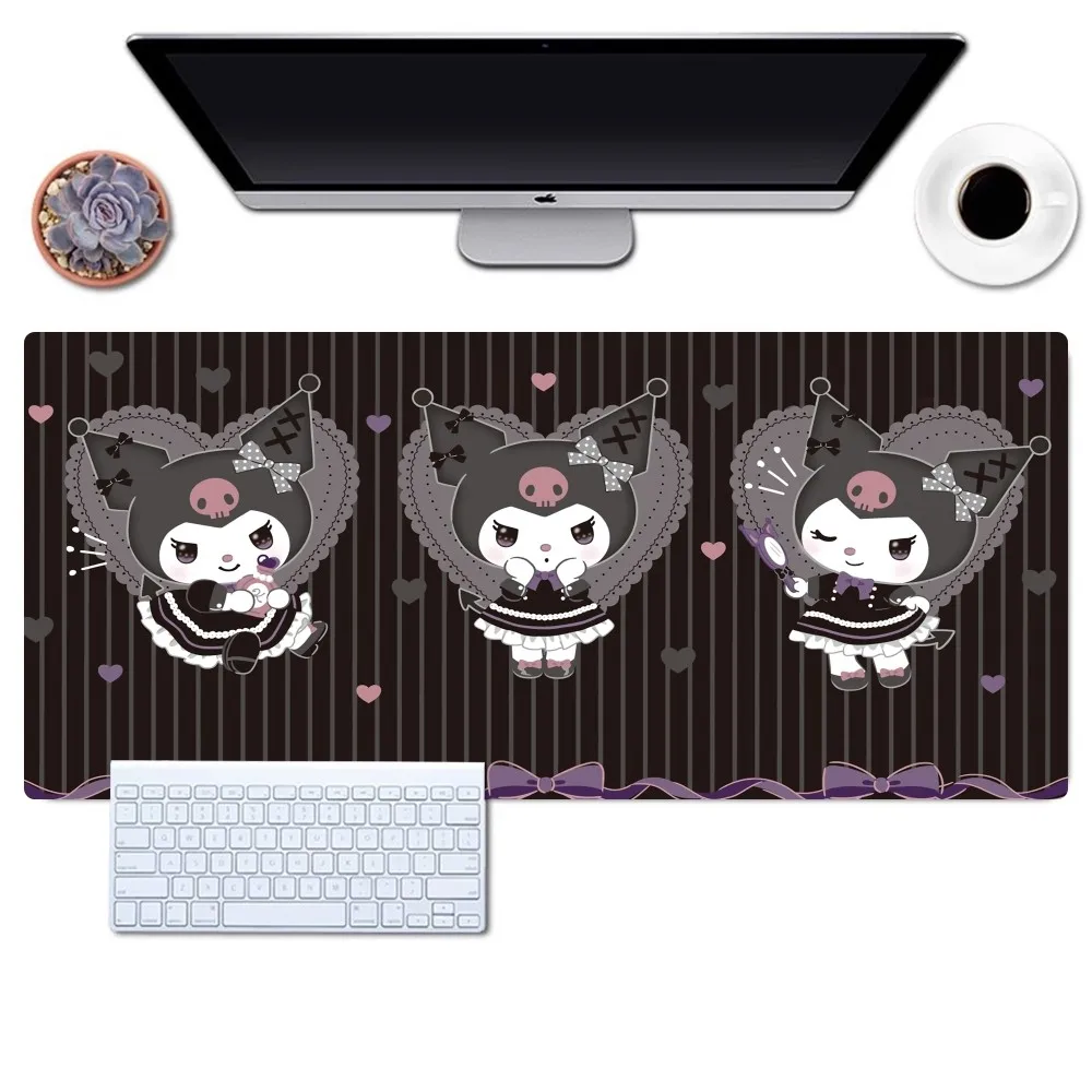 MINISO Sanrio Cool Kuromi Mousepad Gaming Office Desk Pads Large For Computer Non-slip Lockedge Mouse Pad