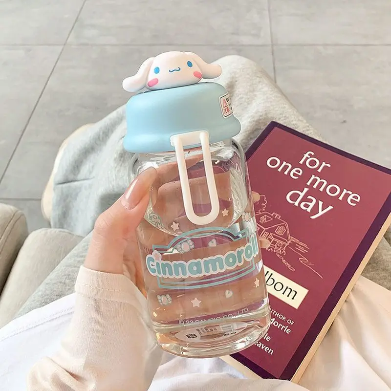 

Sanrio Glass Cup Kulomi Hellokitty Cat Girls High-looking Cute Portable Children Students Drinking Cups
