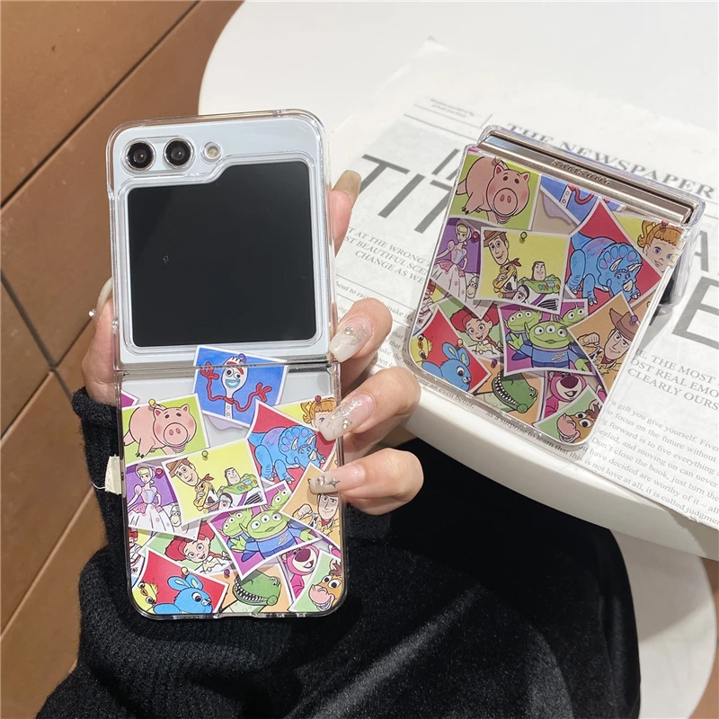 

Anime Disney Friends Toy Story Minnie Mickey Mouse Korean Style For Samsung Galaxy Z Flip 3 4 5 6 Cover Phone Case Gift