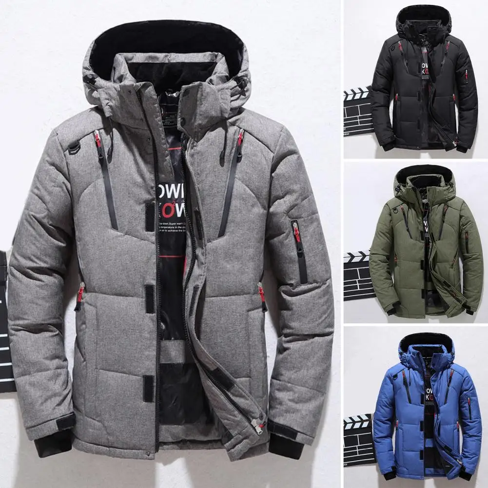 Men Coat  Trendy Cotton Padded Drawstring Overcoat  Winter Jacket Coat