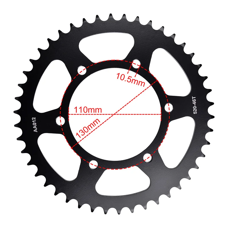 For KAWASAKI EX ZZR GPX 250 SUZUKI GSX-R GSXR 600 750 1000 GSX-S GSXS 750 Yamaha YZF-R6/R7/R1 46/43/42/41T Sprocket 520 Chain