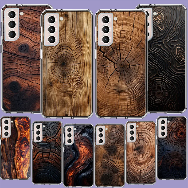 Wood Textures Phone Case For Samsung Galaxy S25 Edge S24 S23 FE S21 S20 S10 Plus S22 S26 Ultra Cover Clear Cases TPU Capa Shell