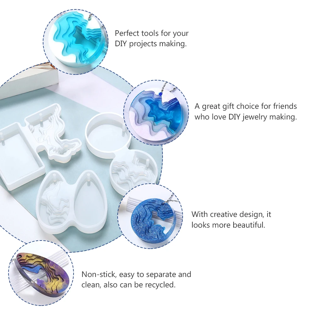 

3pcs Silicone Mold for DIY Crystal Epoxy Jewelry Making Creative Pendant Adornment Craft Supplies Eco Friendly Non Stick