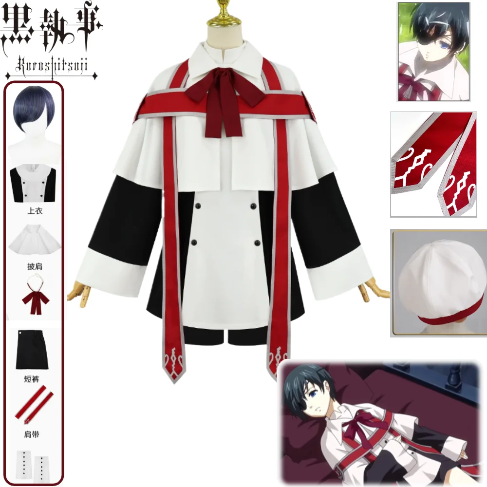 

Black Butler Cosplay Costume Ciel PhantomhiveTailcoat with Top Hat Full Set Anime Character Halloween Comic Con Cosplay