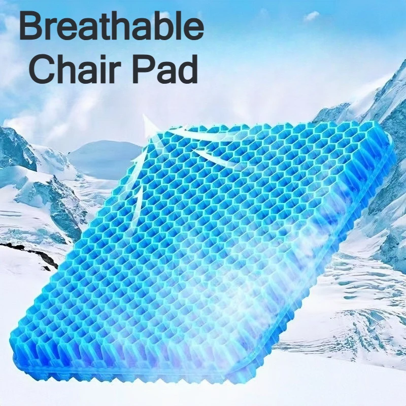 Summer Cooling Gel Seat Cushion Breathable Thick Egg Sitter Cushion Non-slip Soft Chair Pad for Car Office Home Wheelchair