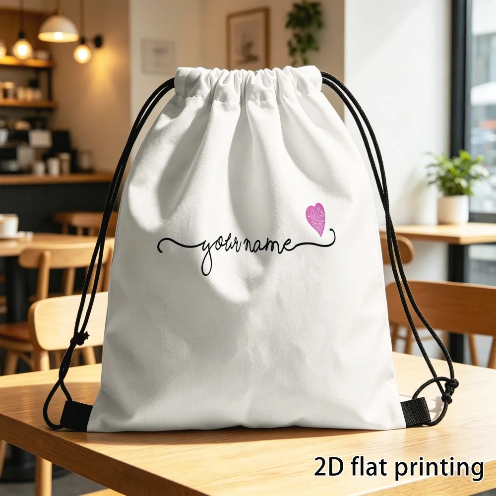 Custom Name Ghost Print Drawstring Sack Backpack Halloween Candy Storage Bag Children Party Gift