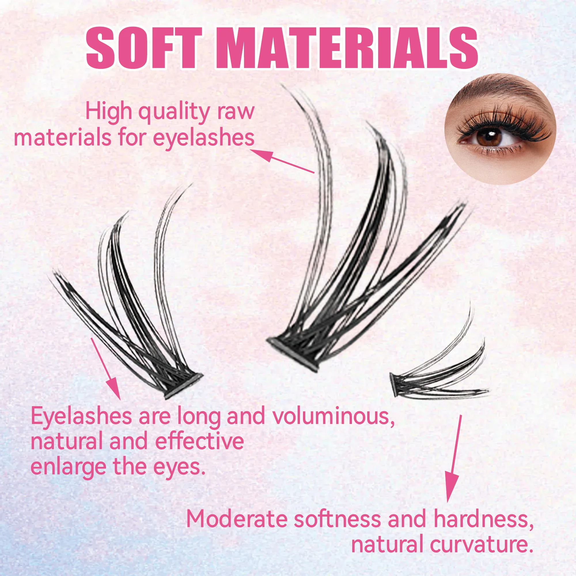 Eyelashes 200 PCS Clusters Lash Bond and Seal Makeup tools DIY Lashes Extension kit for gluing  Lashes Gluing Glue  Accessories