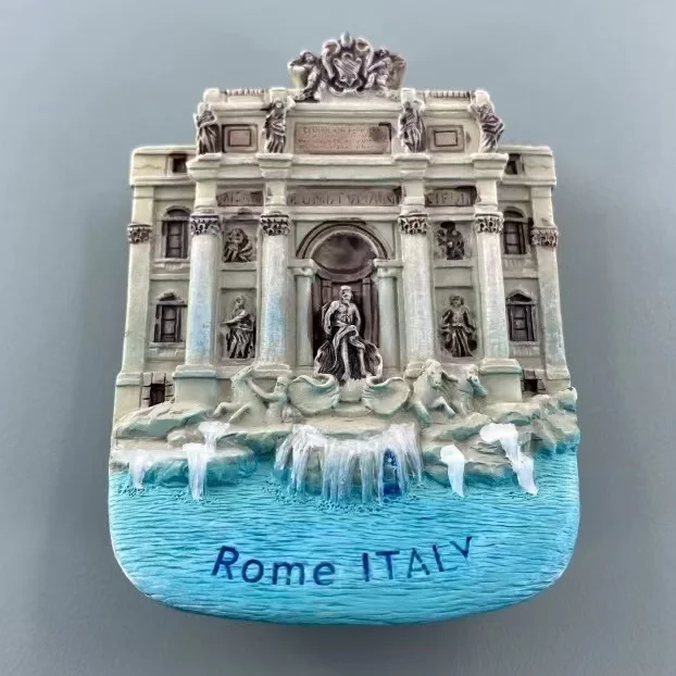 Italian capital Rome landmark Wishing Pool tourism commemorative 3D home decoration magnetic refrigerator sticker gift