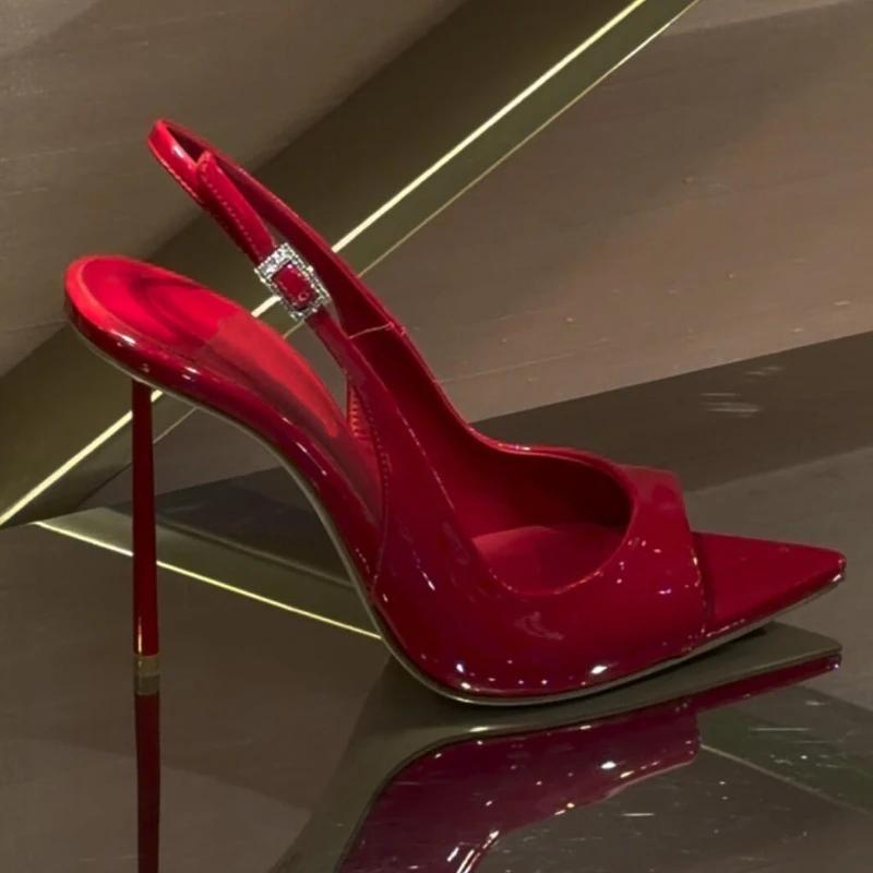 Sandalias de tacón alto para mujer, estilo mule con correa al tobillo, elegantes para discoteca, verano, bodas y vestidos.