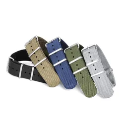 For Samsung Huawei Seiko Omega 20mm 22mm High Quality Thickening Nylon  Strap Watchband Bracelet band Lockstitch a Border