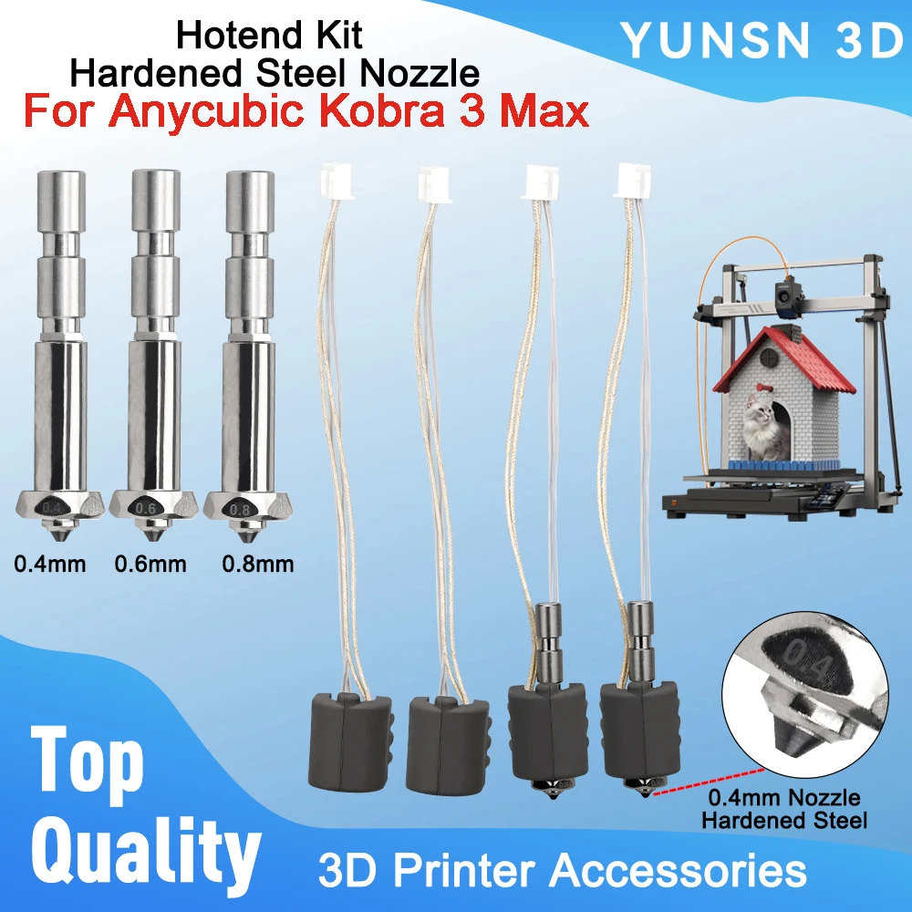 

Для Anycubic Kobra 3 Max Hotend Kit, встроенное биметаллическое сопло из закаленной стали, керамический нагревательный компонент, аксессуары для 3D-принтеров