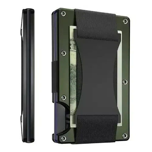 anlyxi Minimalistische, schlanke, intelligente Geldbörsen aus geschmiedeter Kohlefaser für Herren, Cashback-Kreditkartenetui, luxuriöse Aluminium-Geldbörse, RFID-Geldklammer 6