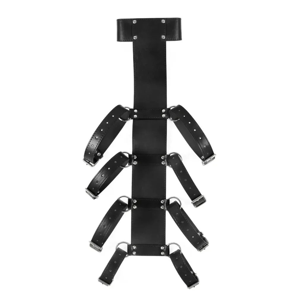 Adjustable PU Leather Bondage Harness for Adult Couples Body Restraint Straps with Back Arm Binder Intimate Role Play Accessory 2