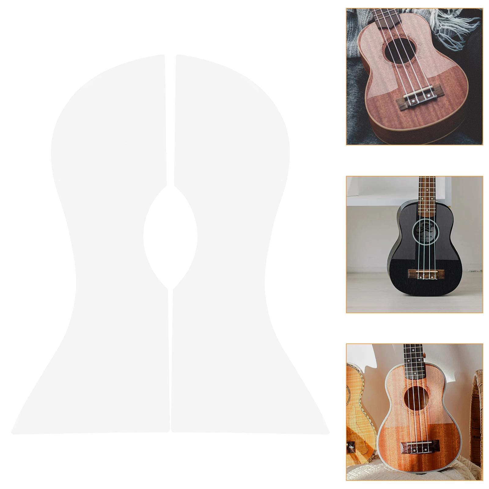 

Ukulele Board Protective Guard Decal Anti Scratching Plate Clear Design No Glue Adhesive Fit Most Ukuleles Acoustic