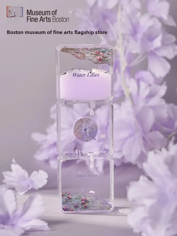 

Декоративная настольная фигурка из серии Британского музея: «Водяные лилии» Моне, антистрессовые песочные часы, креативное изделие из смолы, подарок.