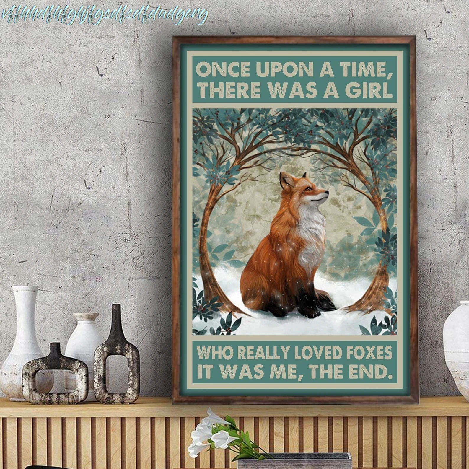 Pozino Metal Sign Once Upon A TIME There was A Girl WHO Really Loved Foxes Sign Wall Decor Gift sign