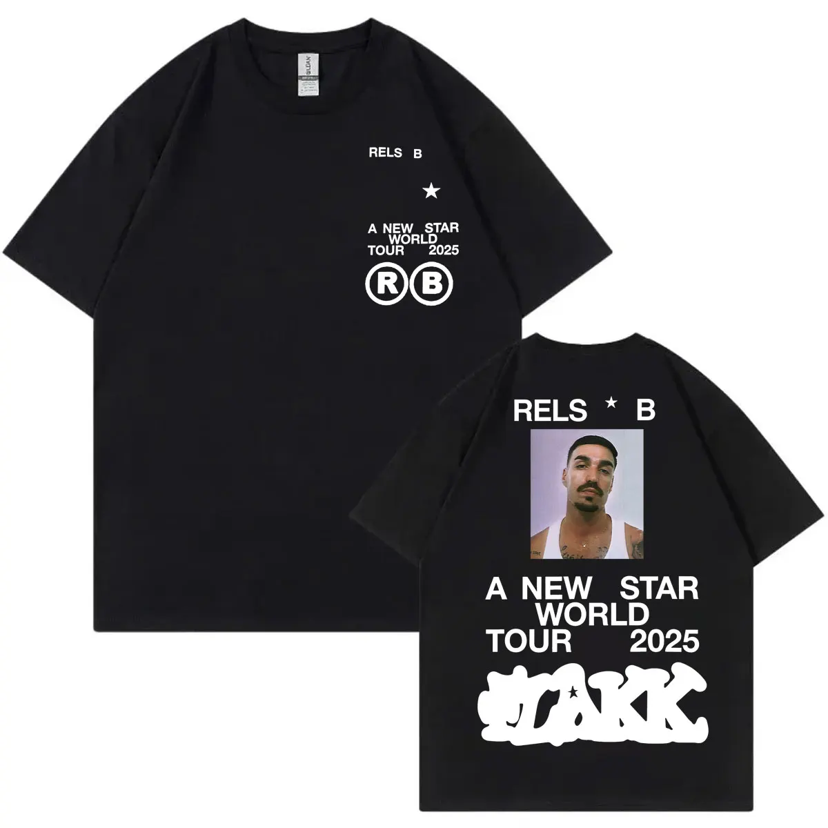

Rapper Rels B A New Star World Tour 2025 T Shirt Fashion Hip Hop Short Sleeve T-shirts Men Women Casual Oversized Cotton T-shirt