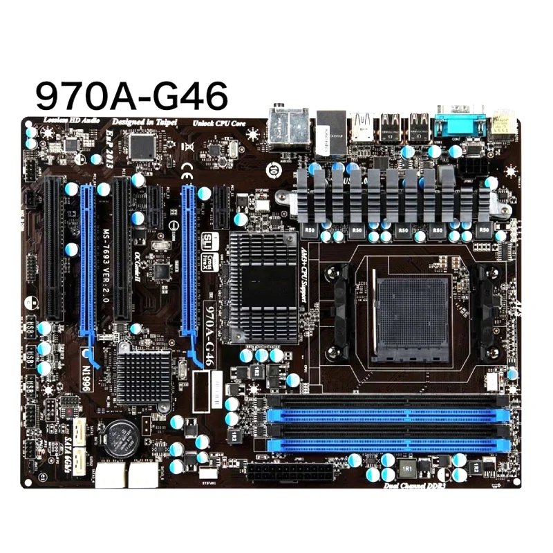 

For MSI 970A-G46 Desktop Motherboard MS-7693 VER:2.0 SATA3 DDR3 Mainboard 100% Tested OK Fully Work Free Shipping