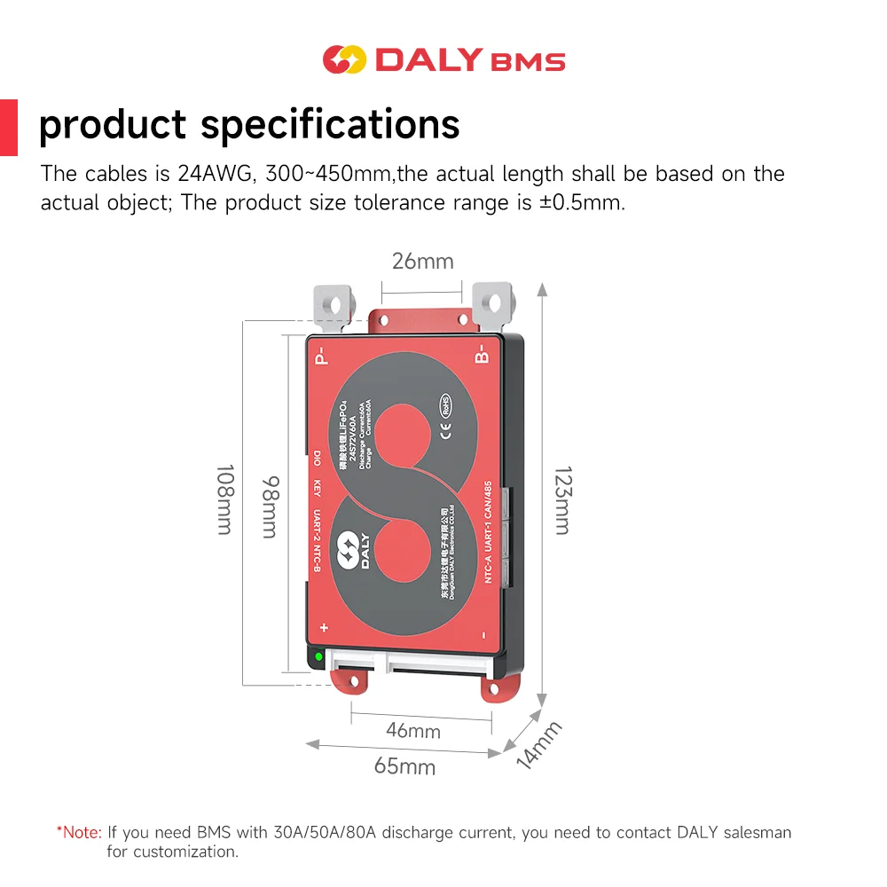 Daly Smart Lifepo4 BMS Board 4S 12V 8S 24V16S 48V 3.2V 100A 60A BMS dla 18650 BATTERY PACK BT UART RS485 CANBUS Communication