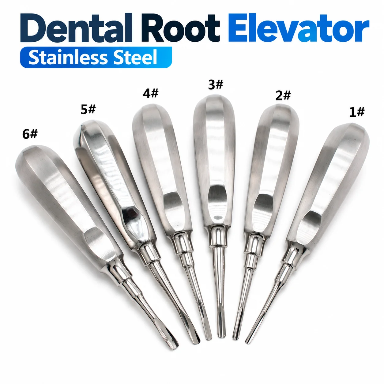 Dental Root Elevator Stainless Steel Tooth Dental Sharp Straight Curved Tips Root Elevator Minimally Invasive Dentistry Tools