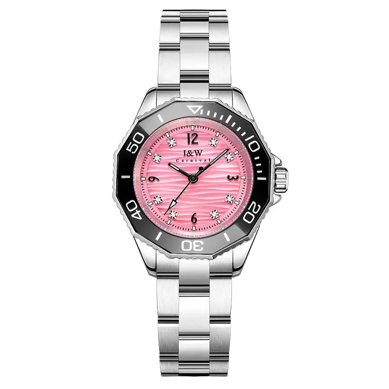 Carnival Brand High-end Series 2026 New Fashion Quartz Watch for Women Stainless Steel Waterproof Luxury Diamond Womens Watches